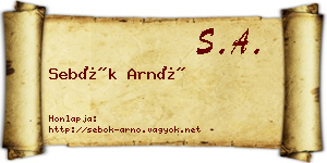 Sebők Arnó névjegykártya